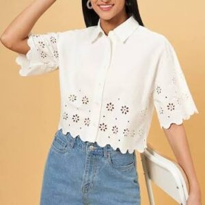 Cream Pomegranate Print Tunic Shirt