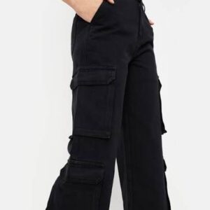 Brown High-Waist Wide Leg Tailored Trousers